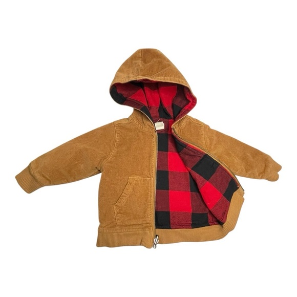 Tucker + Tate Baby Brown Corduroy Hooded Flannel Lined reversible
Jacket Size 6m - Picture 4 of 7